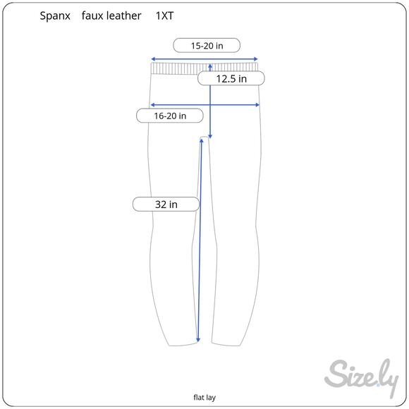 Spanx Shape Black Faux Leather Leggings Plus Long Length Plus Size 1X Tall - Picture 7 of 7